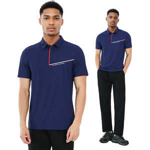Nouvelle saison hommes Polo coupe classique col contrasté personnalisé anti-boulochage respirant maille Logo imprimé Polo - Product Image 5