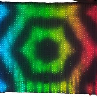 Rideau lumineux LED programmable DMX en maille couleur pleine, IP65, pour extérieur, façade d'art, toile lumineuse dynamique, éclairage décoratif