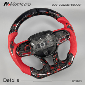 พวงมาลัยคาร์บอนไฟเบอร์สีแดงแบบกำหนดเองสำหรับ Dodge Charger Challenger Hellcat SRT R/T GT SXT ปี 2013-2023 พร้อมไฟ LED - Product Image 3