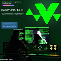 Kit d'éclairage ambiant Huiding AQ170, intelligent, universel, LED RGB, contrôle vocal et par application, matériau PVC, design nid d'abeille personnalisé, dimmable