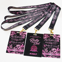 Lanière personnalisée Kofei pour événements avec cartes VIP en PVC, impression couleur intégrale, carte de badge d'identification VIP pour événements
