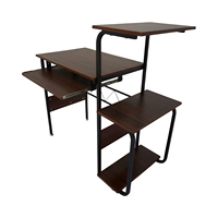 Bureau d'ordinateur extensible et pliable, un bureau d'ordinateur en bois multi-niveaux avec plateau