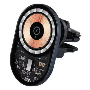 Support de téléphone magnétique transparent pour grille d'aération de voiture avec chargeur sans fil intégré - Product Image 2