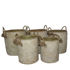 Artex Dong Thap Factory Cesta de paja de lavandería tejida a mano-Cesto plegable portátil para almacenamiento de ropa y organización del hogar - Product Image 1