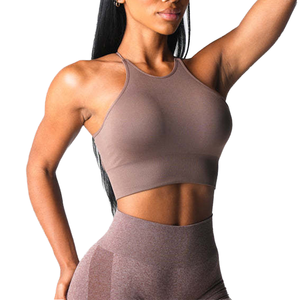 RUIQUWIN 2025 High Quality <b>Women's</b> Fitness Sports Bra Breathable Sleeveless Tight <b>Top</b> Push Pleated Zippered <b>Vest</b> for Pilates - Product Image 1