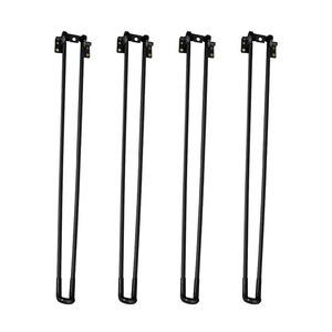 Furniture Leg Carbon Steel 12mm Diameter Black Paint Heavy Duty Table Support Minimalist Design - Product Image 3