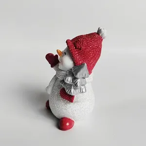 New Arrivals 2-Piece Religious Christmas Snowman Doll Statue <b>Ornaments</b> Couple Resin Craft Home Decorations - Product Image 6