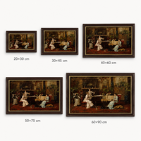 Xinhangchen Décoration Murale de Mariage Classique Luxueuse Art Déco Faite à la Main en Bois et Toile, Motif Scénique Multifonctionnel Teinté Brun