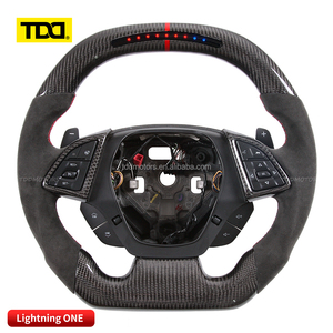 Volante de fibra de carbono TDD LED para Chevrolet C5 C6 C7 C8 Silverado GMC Cruze Camaro SS, volante personalizado original - Product Image 3