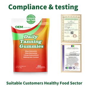 Gomitas Bronceadoras Sin Sol de Marca Privada OEM, Betacaroteno, Licopeno y Astaxantina, 100% a Base de Plantas, Cumplen con las Normas de la UE - Product Image 5