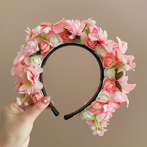 Nouvelle fleur coiffure Floral bandeau femmes Rose couronne bandeau cheveux mexicain fleur bandeau - Product Image 5