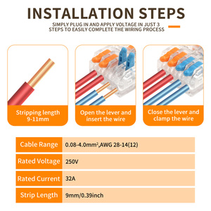 Conectores de Fios Rápidos DIY GO Transparentes Mini Compactos Universais Divisor Condutor Elétrico de Encaixe Bloco de Terminais Doméstico - Product Image 2
