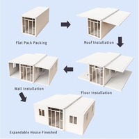 Maison préfabriquée moderne en EPS imperméable de 20 pieds, chambre à coucher, salle de bain, cuisine, maison modulaire extensible pour adultes