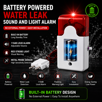 Détecteur de fuite d'eau alimenté par batterie, alarme sonore et lumineuse 110 dB avec double sonde métallique pour la protection contre les inondations des équipements DS-103B