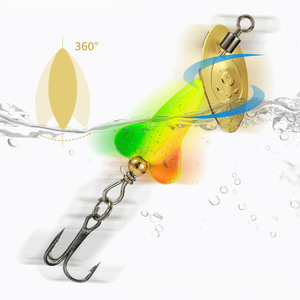Leurre de pêche <span class=keywords><strong>en</strong></span> eau douce et salée, 5 couleurs, 3g, 5.5g, 8g, avec hameçon triple simple, spinnerbait métallique pour achigan et truite - Product Image 3
