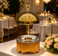 Nouvel Arrivage Réchaud de Buffet Suspendu en Acier Inoxydable Doré 8L à Alimentation au Carburant pour Mariages, Hôtels, Traiteur et Banquets