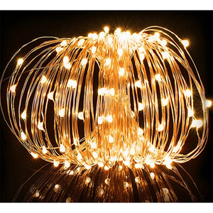 Guirnalda de Hadas de Alambre de Astilla con <span class=keywords><strong>Pilas</strong></span>, Cadena de <span class=keywords><strong>Luces</strong></span> Led para Exteriores, Decoración de Boda, 2M, 5M, 10M - Product Image 6