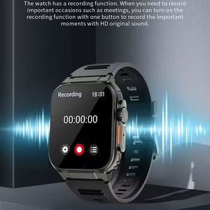 2024 último BT Call A70 música reloj inteligente 1,96 pantalla grande 600mAh Batería grande Tws auriculares reproducir grabación IP68 Smartwatch - Product Image 4