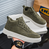 Chaussures de skate classiques en daim personnalisées avec logo Hambo 39-48, couleur vert armée, plateforme épaisse, chaussures décontractées à lacets, chaussures de marche quotidiennes
