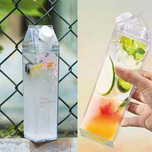 Wholesale Hot Selling Custom Printed Logo <b>Plastic</b> PP Material 500Ml 1000Ml Clear Milk Carton Water Bottle - Product Image 2