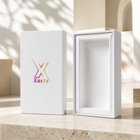Boîte à tiroir coulissante blanche résistante aux enfants en carton couché avec gaufrage holographique pour marques de bijoux et cadeaux