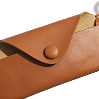 Sac de lunettes de soleil souple fait main Pvc étui à lunettes en cuir couvert bouton lunettes accessoires de lunettes