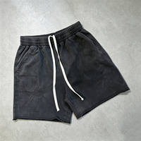 Short en molleton français 320 g/m², style streetwear, délavage vintage, personnalisable, MOQ 30