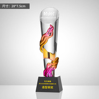 Trophée sportif professionnel en métal cristal K9 avec gravure au laser Prix athlétique personnalisé Trophées en cristal de compétition de haute qualité