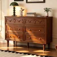 Armoire de rangement classique chinoise en bois massif à six tiroirs, sur pied, avec étagères multifonctionnelles pour chambre à coucher