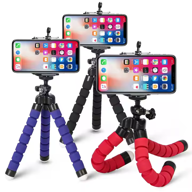 Flexible Octopus Tripod with Phone Holder, Portable Mini Tripod Stand for Smartphone, Action Camera, DSLR
