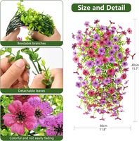 Plantes artificielles violettes suspendues, résistantes aux UV, fausses fleurs en soie avec feuilles d'eucalyptus pour la décoration de la Saint-Valentin