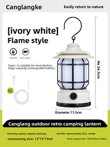 Lanterna da Campeggio per Uso Esterno, Ideale per Bancarelle di Mercato Notturno e Tende, con Batteria a Lunga Durata e Design Retrò - Product Image 4