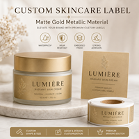 Étiquettes personnalisées pour soins de la peau, étiquettes de pots cosmétiques en feuille d'or mat, autocollants imperméables gaufrés pour emballages de beauté, rouleaux d'étiquettes avec logo