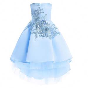 Robe de soirée formelle sans manches à ornements floraux de haute qualité pour petites filles de 7 ans – Idéale pour les fêtes - Product Image 4