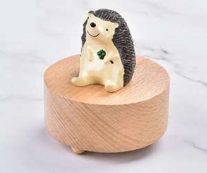 Mini caja de música creativa Linda decoración del hogar pequeños animales caja de música mecánica de madera - Product Image 5