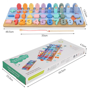 Blocchi di costruzione assemblati puzzle tridimensionale corrispondenti numeri di pesca logaritmica bordo giocattoli di legno per i bambini - Product Image 5