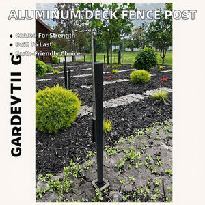 Poteau de clôture en aluminium creux de 6 pieds, soudé, thermolaqué, écologique, avec base de rampe pour maisons - Product Image 2