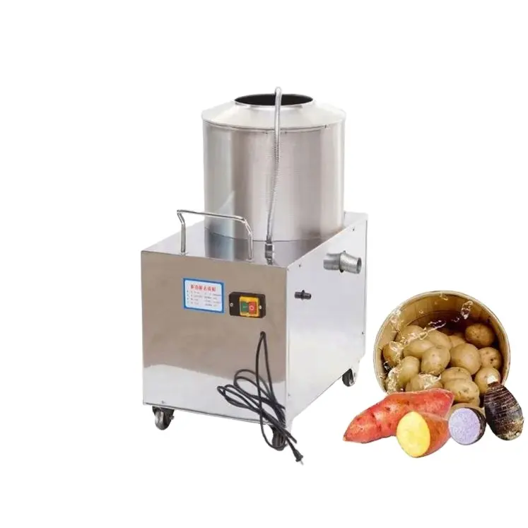 Ticari elektrikli paslanmaz çelik patates soyucu ve çamaşır makinesi meyve ve sebze cilt kaldırma temizleme makinesi
