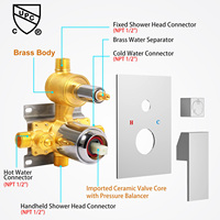 Ensemble de robinet de douche de salle de bain en nickel brossé encastré mural de luxe colonne avec pommeau de douche en acier inoxydable de 10 pouces