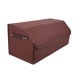 Caja de almacenamiento plegable de cuero PU de alta calidad para coche, organizador de maletero de estilo lujoso - Product Image 4
