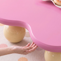 Table basse créative 2026 au design unique et irrégulier en forme de nuage, pour salon, en bois rose