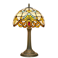   Lampe de table en verre teinté jaune clair, 12 pouces, style vintage, lampe de bureau, lampe de chevet pour salon, chambre à coucher