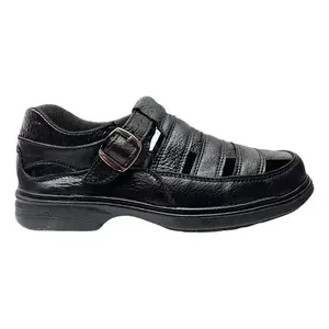 Sandales Huarache en cuir confortables pour hommes, antidérapantes, respirantes, plates, semelles en caoutchouc EVA, pieds nus, position supérieure - Product Image 6