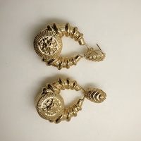 Boucles d'oreilles créoles pendantes de luxe Sunbelle Jewelry Dubai, style africain ajouré, haute qualité
