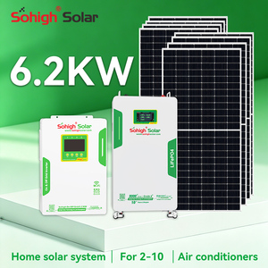 Système solaire tout-en-un <span class=keywords><strong>Sohigh</strong></span> 5kW 6kW 6.2kW 12kW Panneaux solaires avec batterie et onduleur Système solaire hybride - Product Image 1