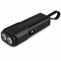 Z828 Lampe portable multifonction noire en ABS, batterie externe rechargeable USB Type-C, étanche IP44, affichage numérique, camping, 8 heures d'autonomie