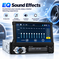 Lecteur multimédia de voiture rétractable 7 pouces 1 DIN, CarPlay filaire, Android Auto, MP5, radio FM, Bluetooth, caméra de recul