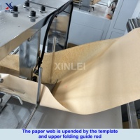 Machine de fabrication de sacs en papier à fond pointu entièrement automatique à grande vitesse pour l'emballage de pain et de snacks, pour rouleaux de papier alimentaire Kraft, modèle 260