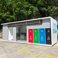 Station de tri des déchets mobiles en plein air, salle de collecte de recyclage préfabriquée pour événements temporaires et festivals