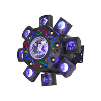 Projecteur de scène LED MOKE à 8 bras, RGBW DMX Laser, boule disco, pour club, fête, discothèque, lumières DJ professionnelles